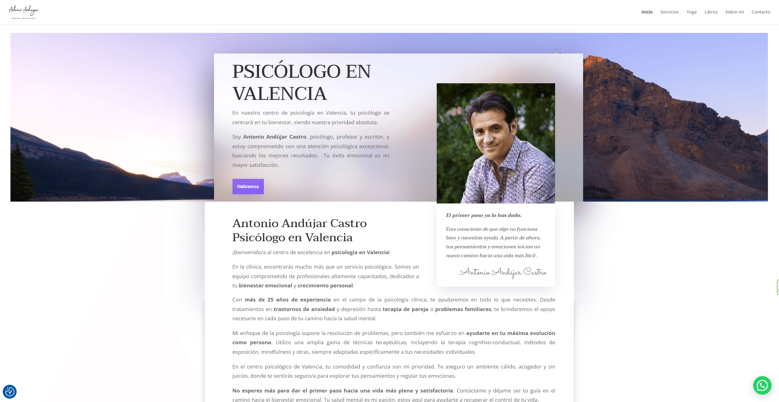 Captura del proyecto Centropsicologiavalencia